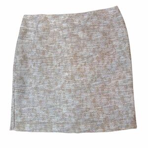 Ann Taylor Factory Petite Skirt Textured Metallic Pencil Career Size 14P